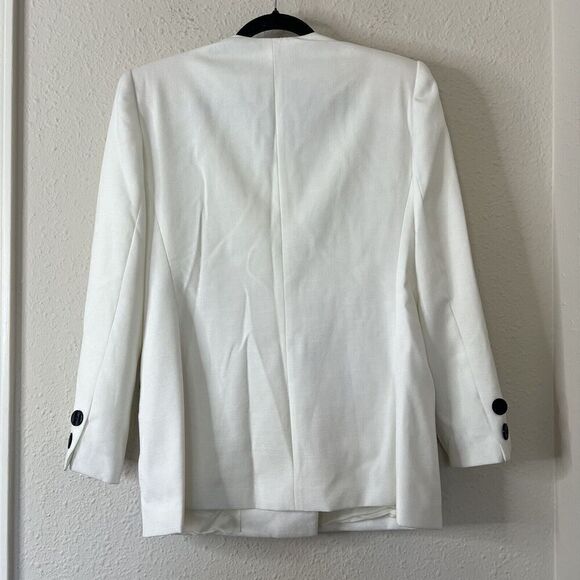 Vintage Jacqueline Ferrar Womens Blazer White Multi-Color Size 14 Viscose Blend - Picture 3 of 10